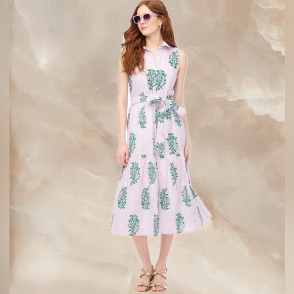 J. Crew Factory Dresses & Skirts - Jcrew DRIED LAVENDER MULTI Collared midi dress
